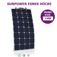 Lexron SunPower ETFE 130Wp Esnek Monokristal Güneş Paneli