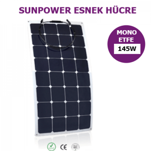 Lexron SunPower ETFE 140Wp Esnek Monokristal Güneş Paneli