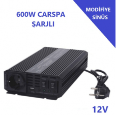 Carspa 600W 12V Şarjlı Modifiye Sinüs Inverter