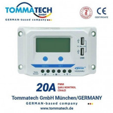 TommaTech 20A 12/24V USB PWM Şarj Kontrol Cihazı